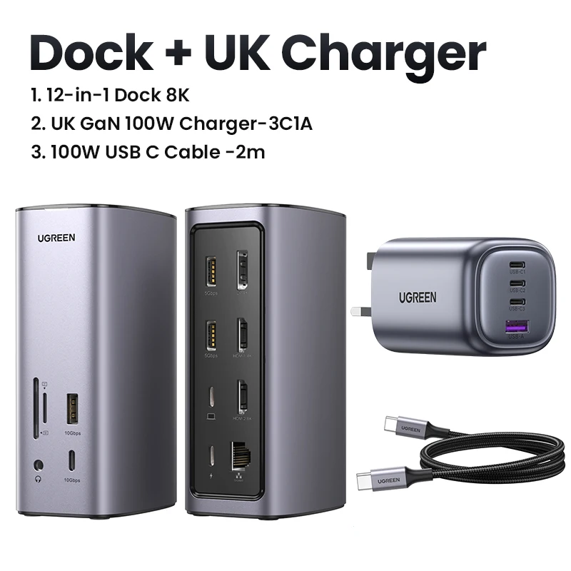 UGREEN 12in1 USB−C DockingStaion Amazon.com: UGREEN Docking Station Triple Display, 12-in-1