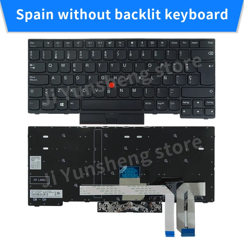 Teclado Lenovo-thinkpad us pt sp Reino Unido br ru kr E480 E485 E490 E495 L380 L390 L480 T480s L490 T490 T14 01yp280 - Imagem 2