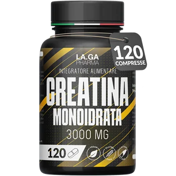 Creatina Monoidrata 120 Compresse da 3000mg di Creatin Pura per dose. Creatine Monohydrate per Massa Muscolare e Boost Energetico. Creatina Pre e Post Workout. Creatina Made in Italy, 100% Vegan