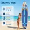 11' Inflatable Stand Up Paddle Board, 500LBS Weight Capacity, Wide Stand Up Paddle Board with Premium SUP Accessories, Non-Slip EVA Deck, for Adults & Youth of All Skill Levels, Dark Wood Grain