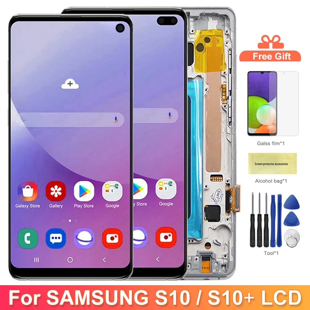 ScreenWihFrameforSamsungGalaxyS10S10PlusG975FG975ULcd