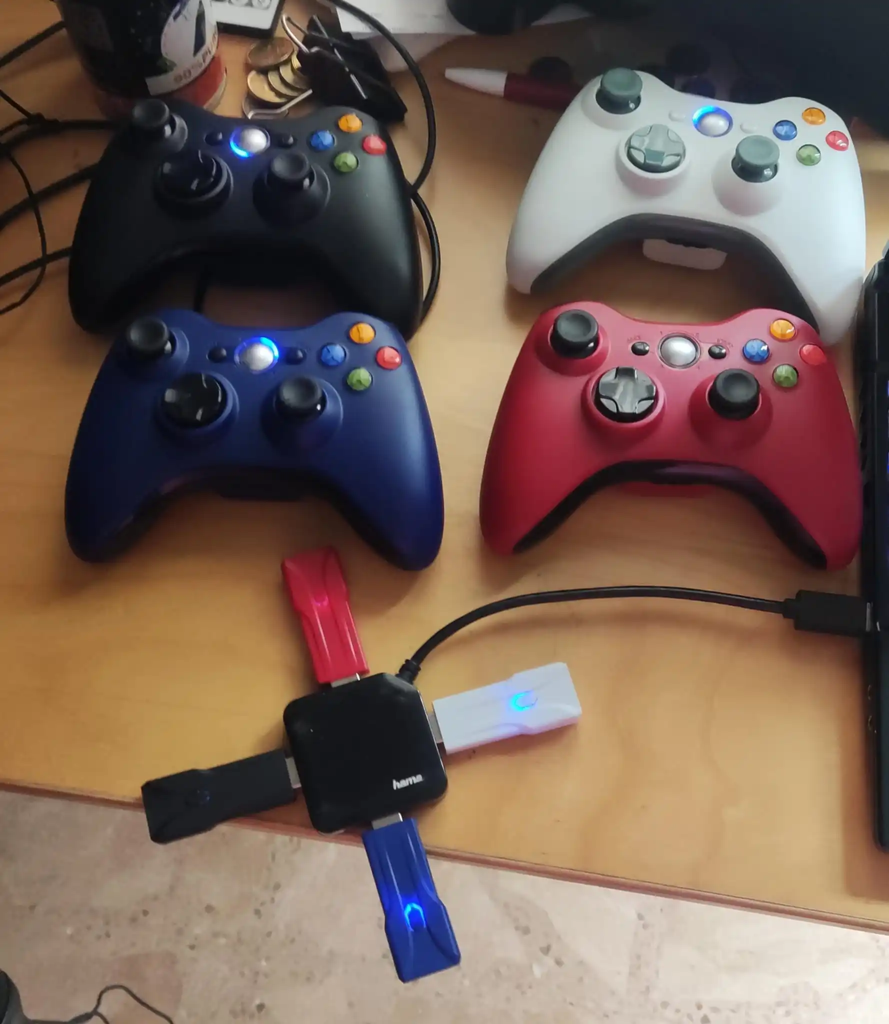 Controlador inalámbrico Xbox 360 para Xbox 360/Slim/Elite/Winodow/PC, mando de videojuegos, Joystick de 6 ejes, doble vibración, 2,4G photo review