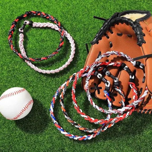 MTLEE 8 Pieces 18 Inches 3 Braided Rope Tornado Necklace Multiple Colors  Braided Baseball Necklaces