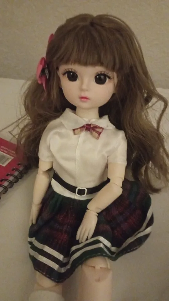 30cm Bjd Doll 12 Moveable Joints 1/6 Girl's Dress 3D Brown Eyes Toy with Clothes Shoes Kids Toys for Girl Children Gift photo review