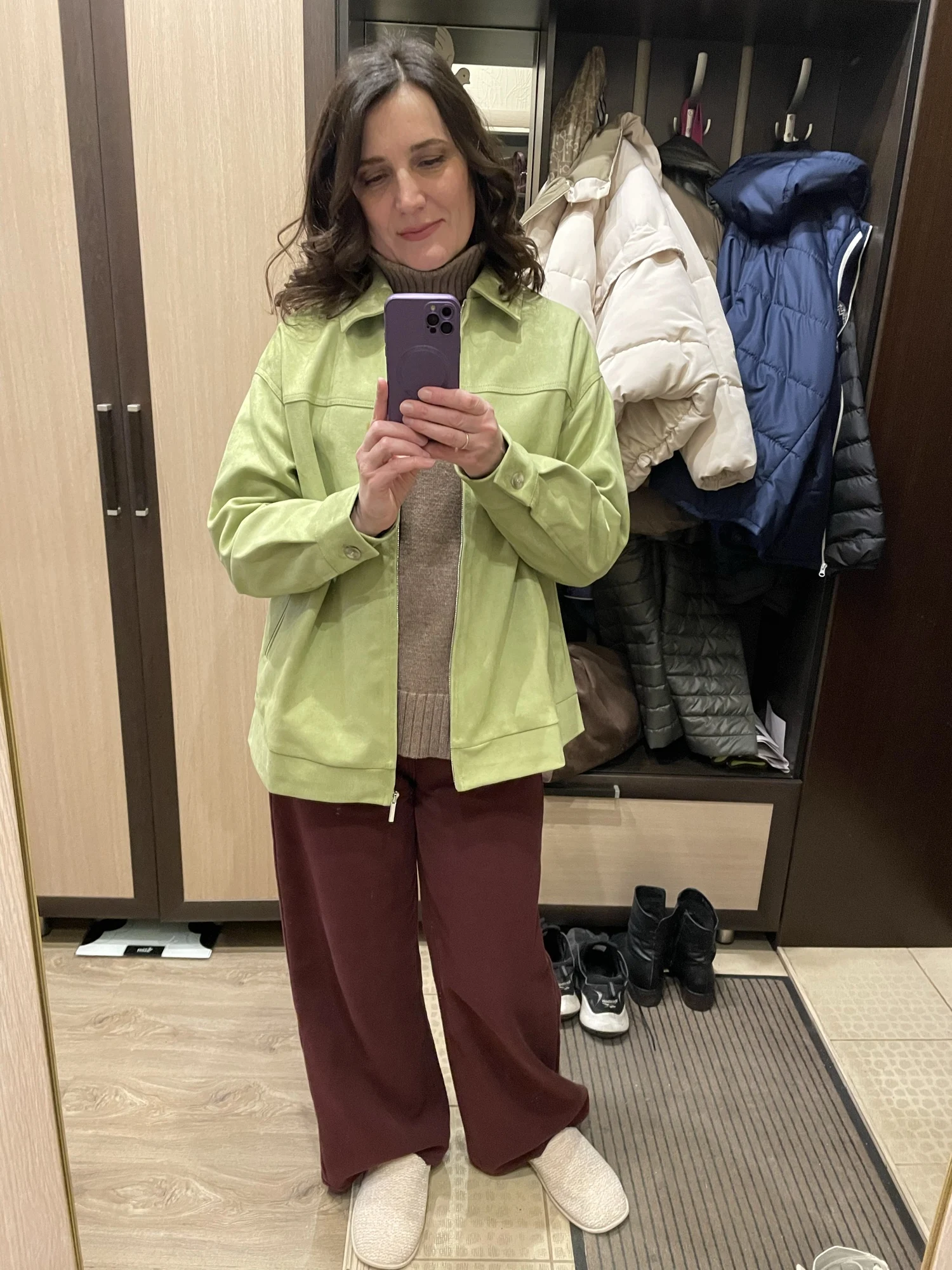 Women's Suede Basic Blazer Jacket - 2025 Fall/Winter Fashion Collection photo review