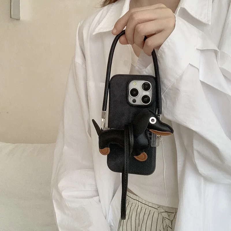 Chic Crossbody Phone Case with Fabric Strap and Back Clip