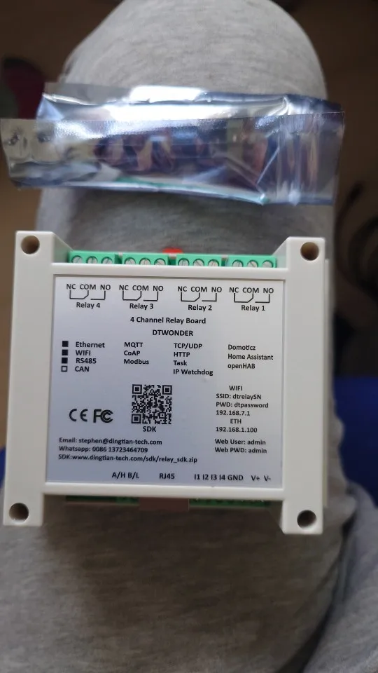 DTWONDER Smart WiFi Switch ESP32 Ethernet Relay Board Domoticz Home Assistant openHAB RS485 TCP UDP 4 Channel Timer IP Watchdog photo review