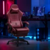 GTPLAYER Gaming Chair Adjustable Ergonomic Faux Leather Swiveling PC & Racing Game Chair with Built-in Speakers,Footrest 2