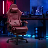 GTPLAYER Gaming Chair Adjustable Ergonomic Faux Leather Swiveling PC & Racing Game Chair with Built-in Speakers,Footrest 2