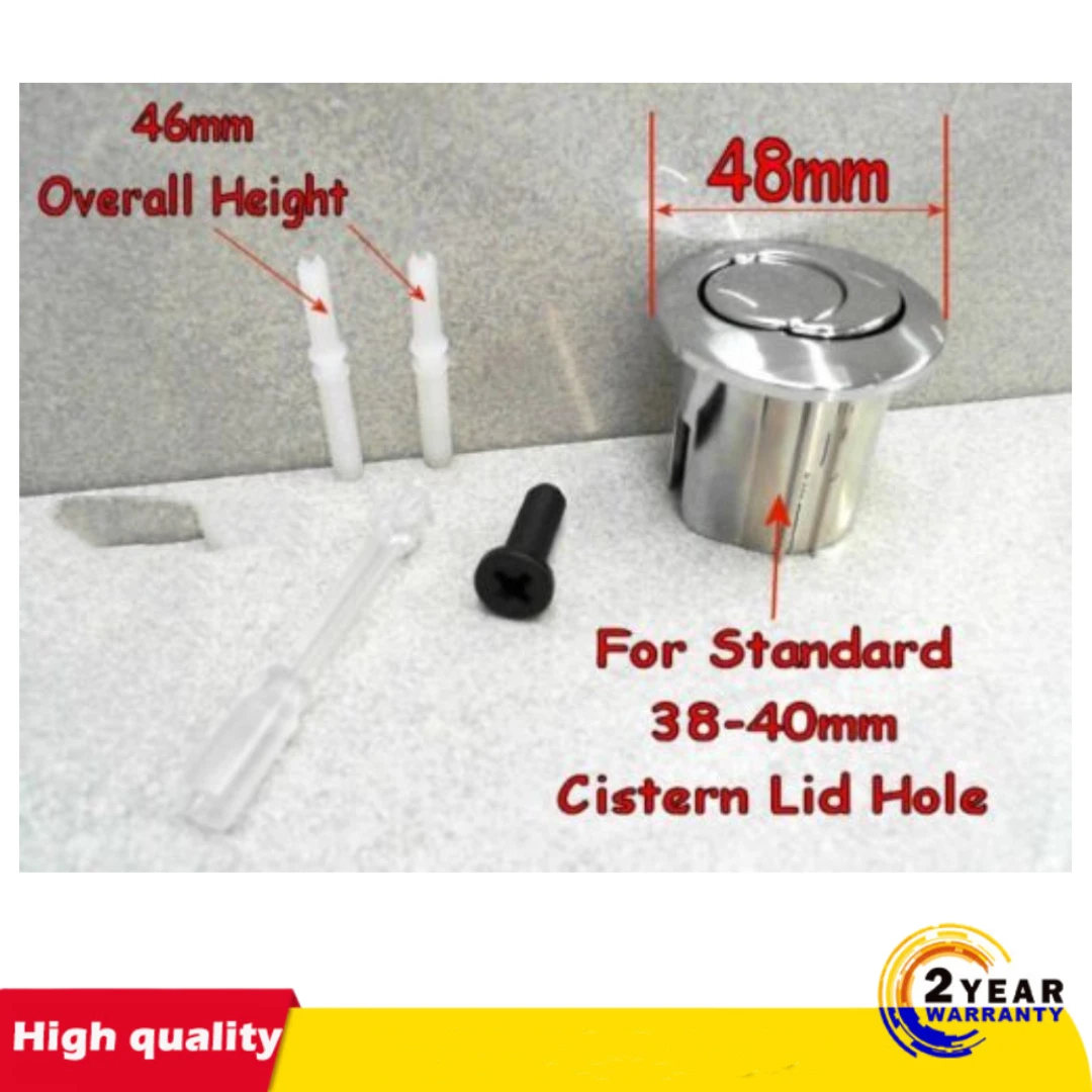compatible with ROCA Cistern D2D Dual Flush Push Button Half Moon AH0001800R Threaded Push Rods Short Body Chrome