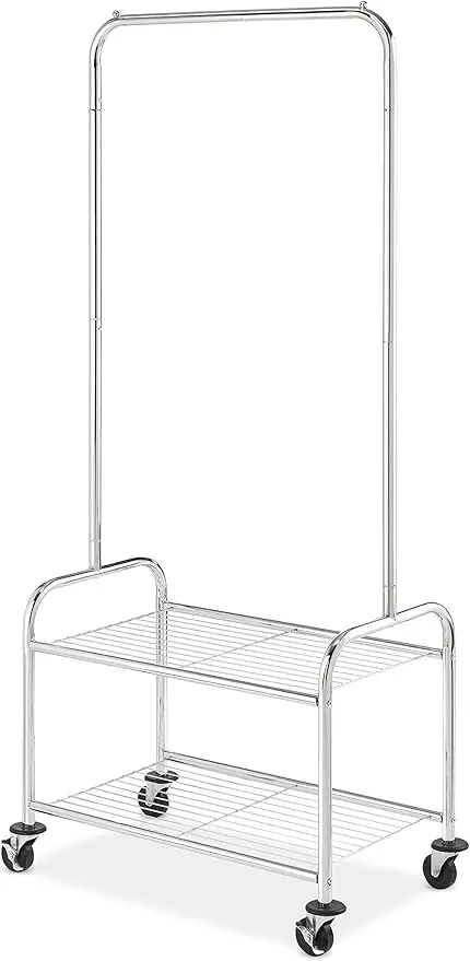 laundry butler with wire shelf. Commercial-grade for sturdy drying and storage. Compact and functional. 1