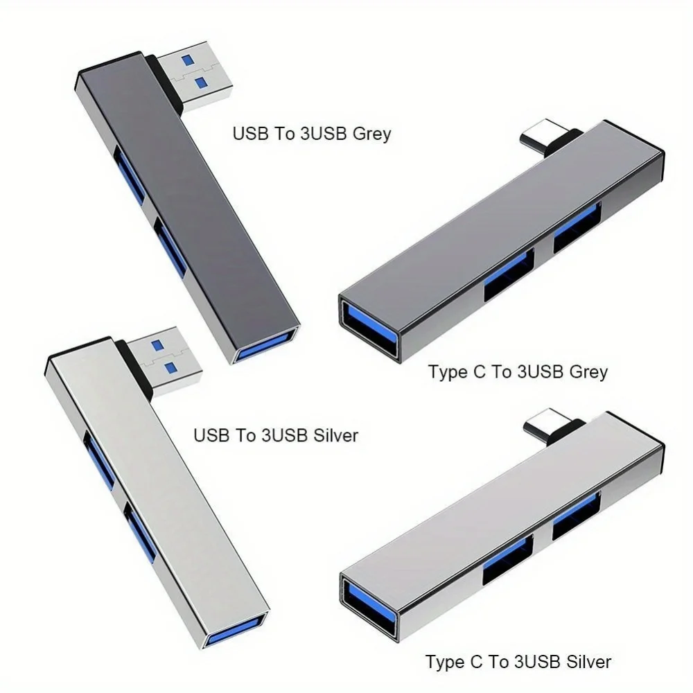 휴대용 USB 허브 도킹 스테이션, PC 노트북 컴퓨터용 멀티 포트 분배기, USB 3.0, 타입 C 3.0, 3 USB 허브 속도, 5.0Gbps, 3 in 1