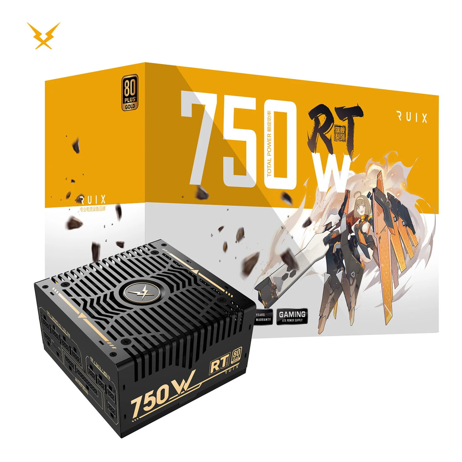 루익스 RT-750W 80 플러스 골드 PSU ATX 3.1 풀 모듈러 110V-240V..