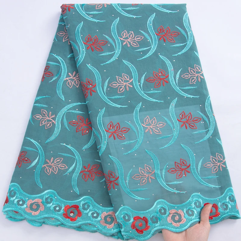 

SJD LACE African Cotton Lace Fabric with Stones 2022 Latest Nigerian Swiss Voile Lace Fabric for Sew Party Wedding Dresses A3088