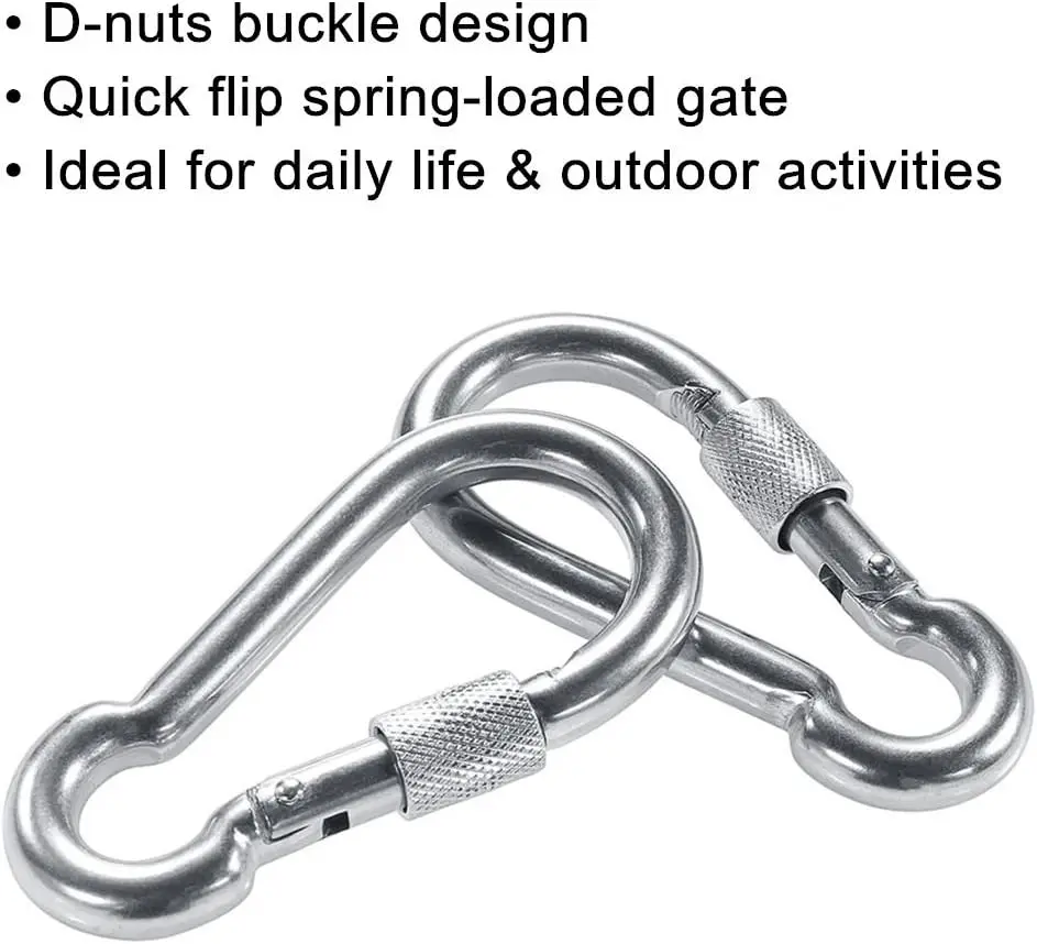 2 PCS Yoga Stretching Belt Daisy Chains Yoga Hammock Extension Straps 2 Screw Locking Carabiner Hooks