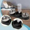 3 in 1 Dog Cat Bowls Water and Food Bowl Set Raised Cat Dishes for Hamster Small Dogs Kitten Pet Feeding Supplies 4