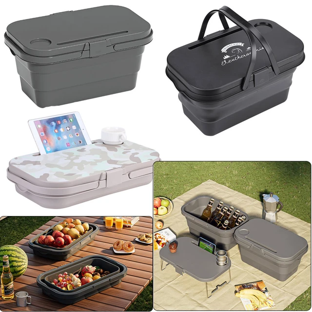 Cubo de fregona plegable Rectangular para pesca, lavabo portátil de gran  capacidad para Camping, Picnic de viaje - AliExpress