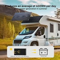 Panneau solaire flexible ETFE 200W (2 pièces de 100W), panneau solaire monocristallin portable 18V, panneau flexible pour batterie, camping-car, bateau, camping 4