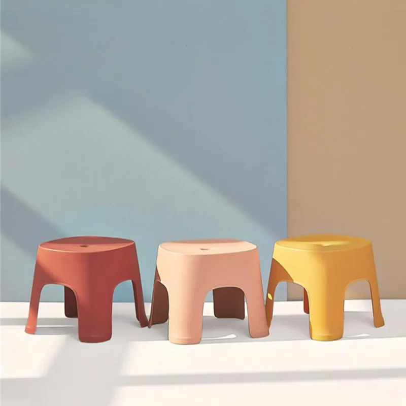 1PC Strong 6Colors Thicken Plain Children Shoe Stools Living Room Non-slip Bath Bench Changing Kid Girl Boy Gift Furniture Decor