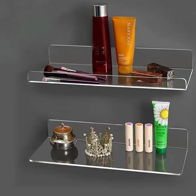 Clear Acrylic Corner Shelf, Wall Hanging Display Floating Shelves No  Drilling Bathroom Soap and Shampoo Holder Shower Organizer - AliExpress