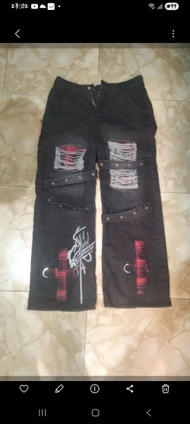 Ripped Black Pants - Y2K Aesthetic photo review