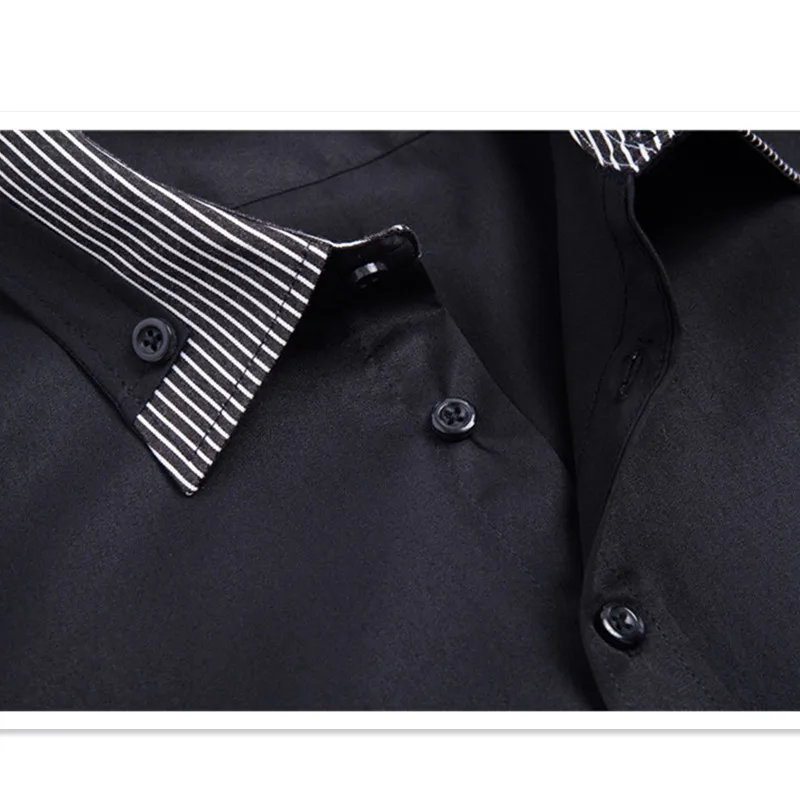 VISADA JAUNA 100% Cotton Double Collar Features Shirts Men Casual Shirt Long Sleeve Casual Slim Fit Male Shirts N5133