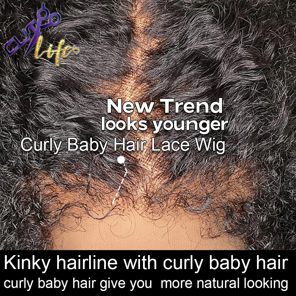 Loose Deep Curly 13X4 Lace Front Wig Curly Edges Wigs For Women PrePlucked With Baby Hair Frontal 13x6 Lace Frontal Wigs