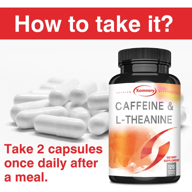 2217-a9e073.jpg Caffeine & L-Theanine Capsules - Enhances Energy Levels, Focus and Concentration - 120 Capsules
