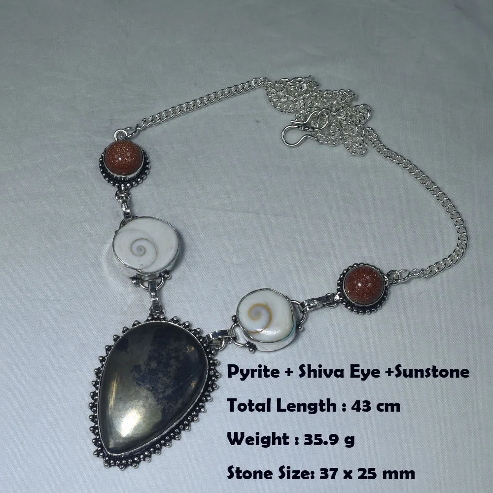 Genuine Moonstone Sodalite Blue Topaz Moss Agate Jasper Citrine Necklace Pendant 3