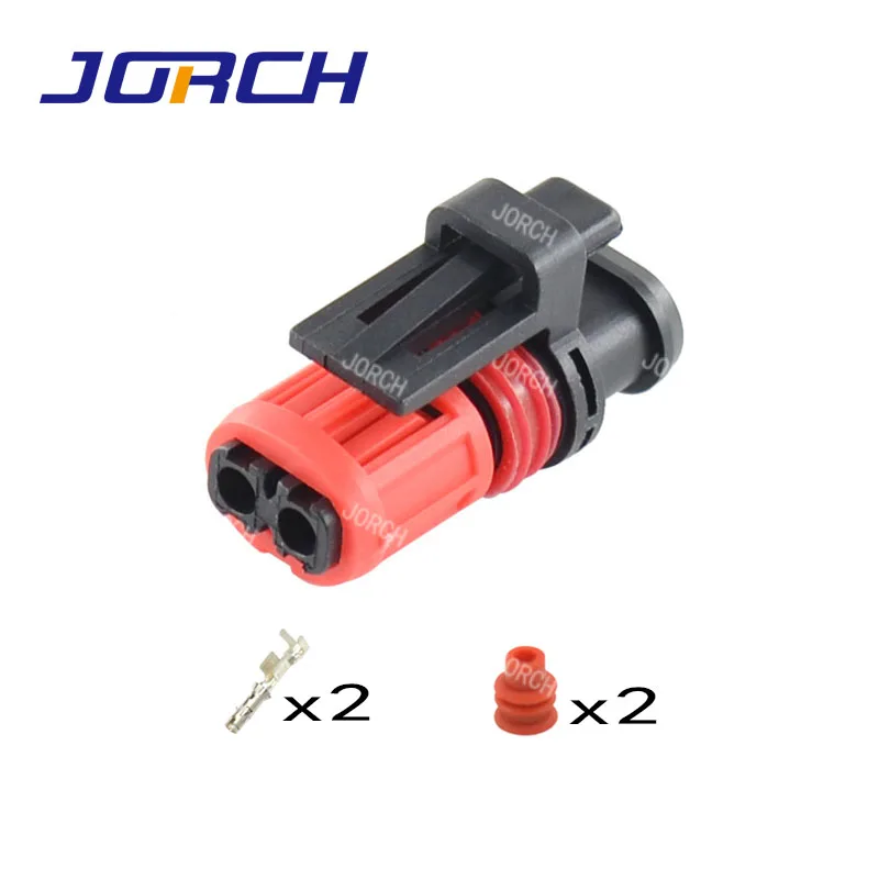 Conjuntos de 2pin Conector Automático Amp Tyco Chicote de Fios de Fio Elétrico Conectores à Prova Impermeável Água Soquete 13372453 5