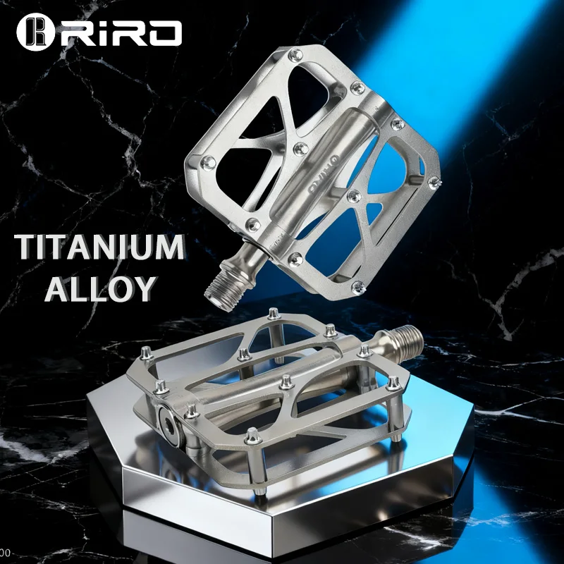 RIRO TI-078 Ultralight Titanium Alloy Bike Pedals 3-Bearing Waterproof Anti-Skid Road MTB BMX