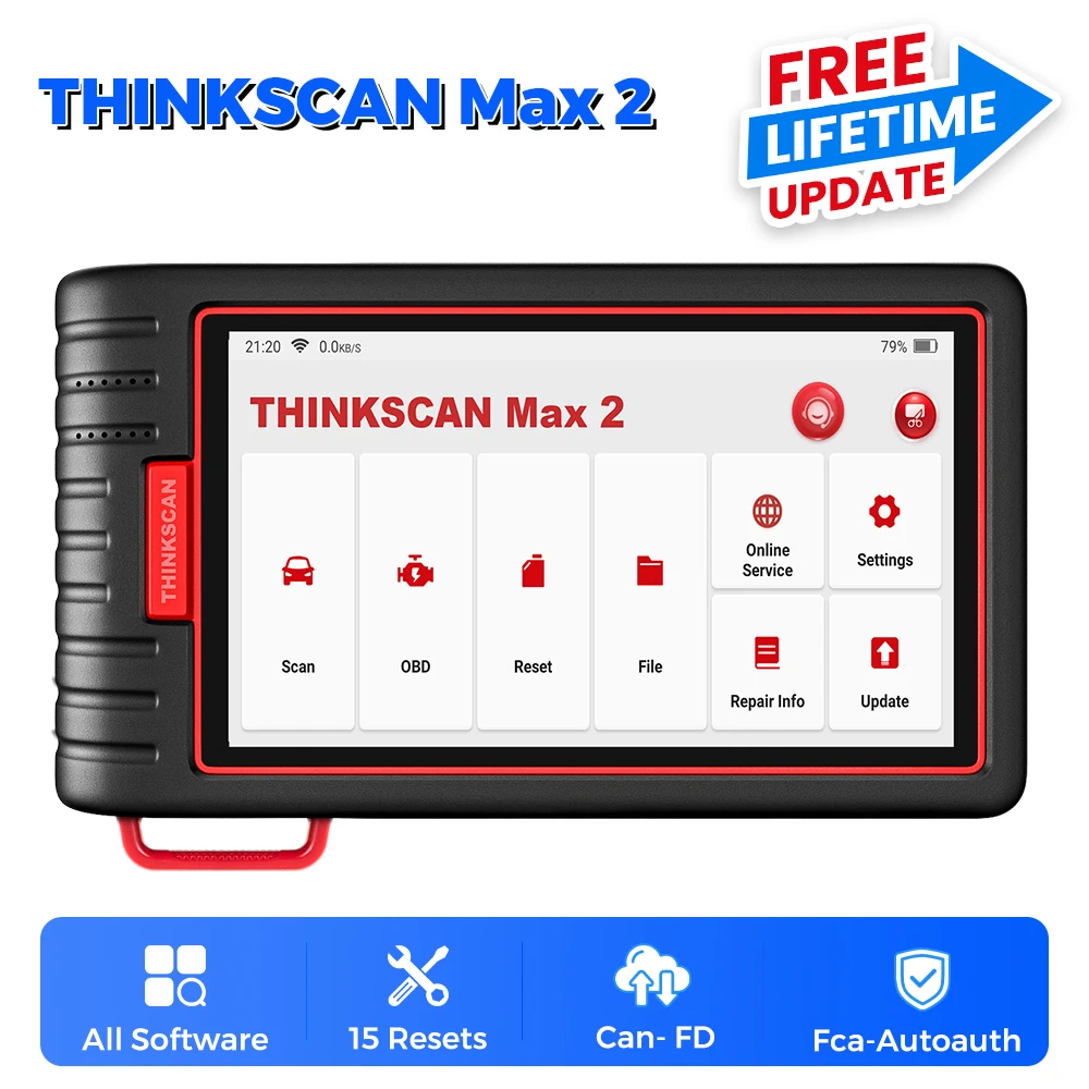 Herramientas taller mecanico diagnósti coche Thinkcar Thinktool Max 2, escáner automotriz, herramientas profesionales de diagnóstico de coche, CAN-FD, sistema completo de diagnóstico, escáneres automáticos OBD2