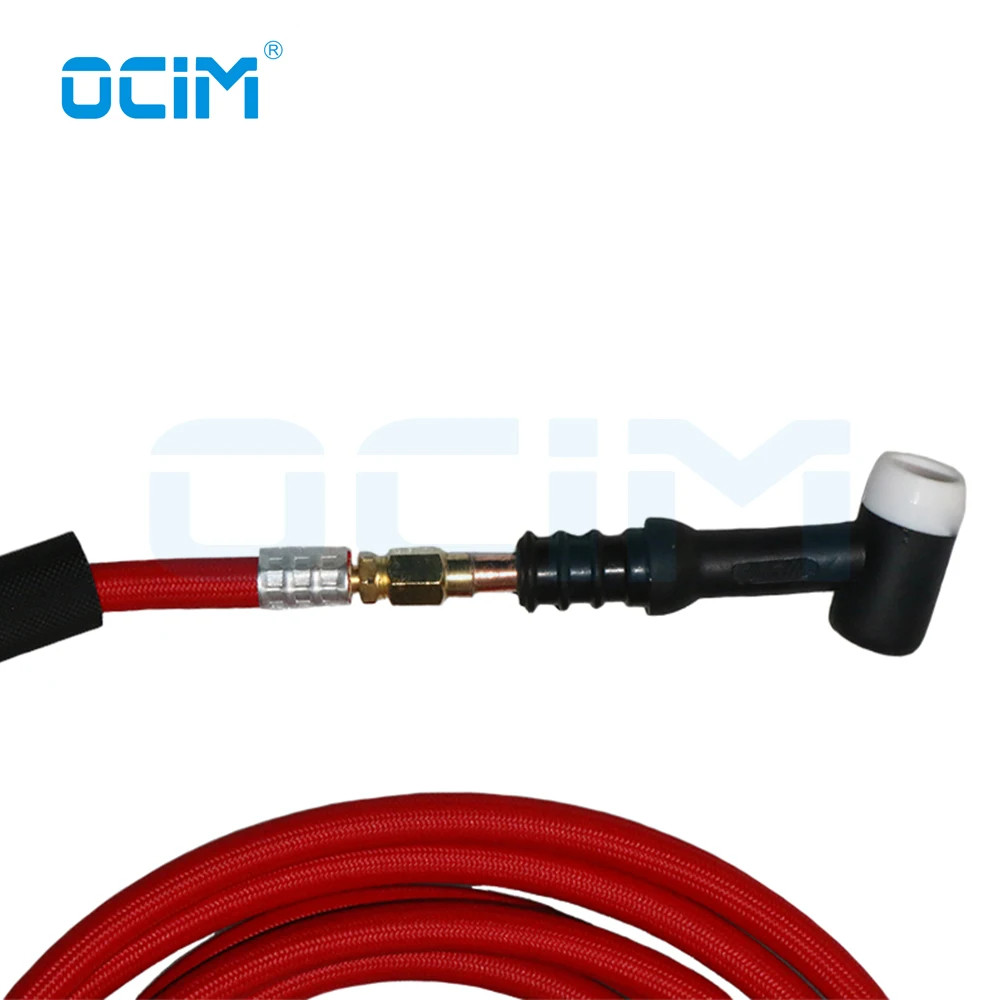 Tig Welding Gun Torch WP17 WP17F WP17V WP17FV 4M Red super soft Hose 35-70 Euro Connector welding torch