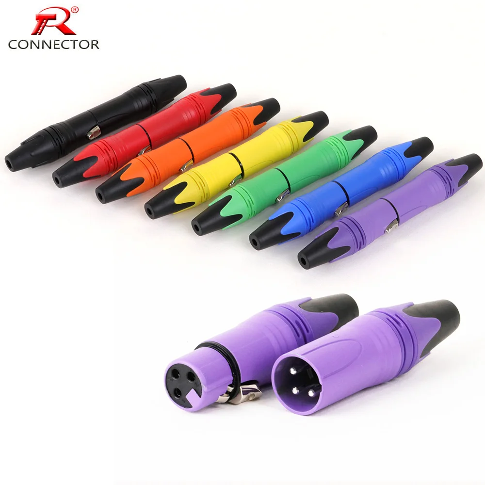 Adaptador Xlr Macho e Fêmea Jack Fio de Áudio Conector Canhão Cabo Mic Terminal Plug7 Cores Disponíveis Pcs Conjuntos Pinos