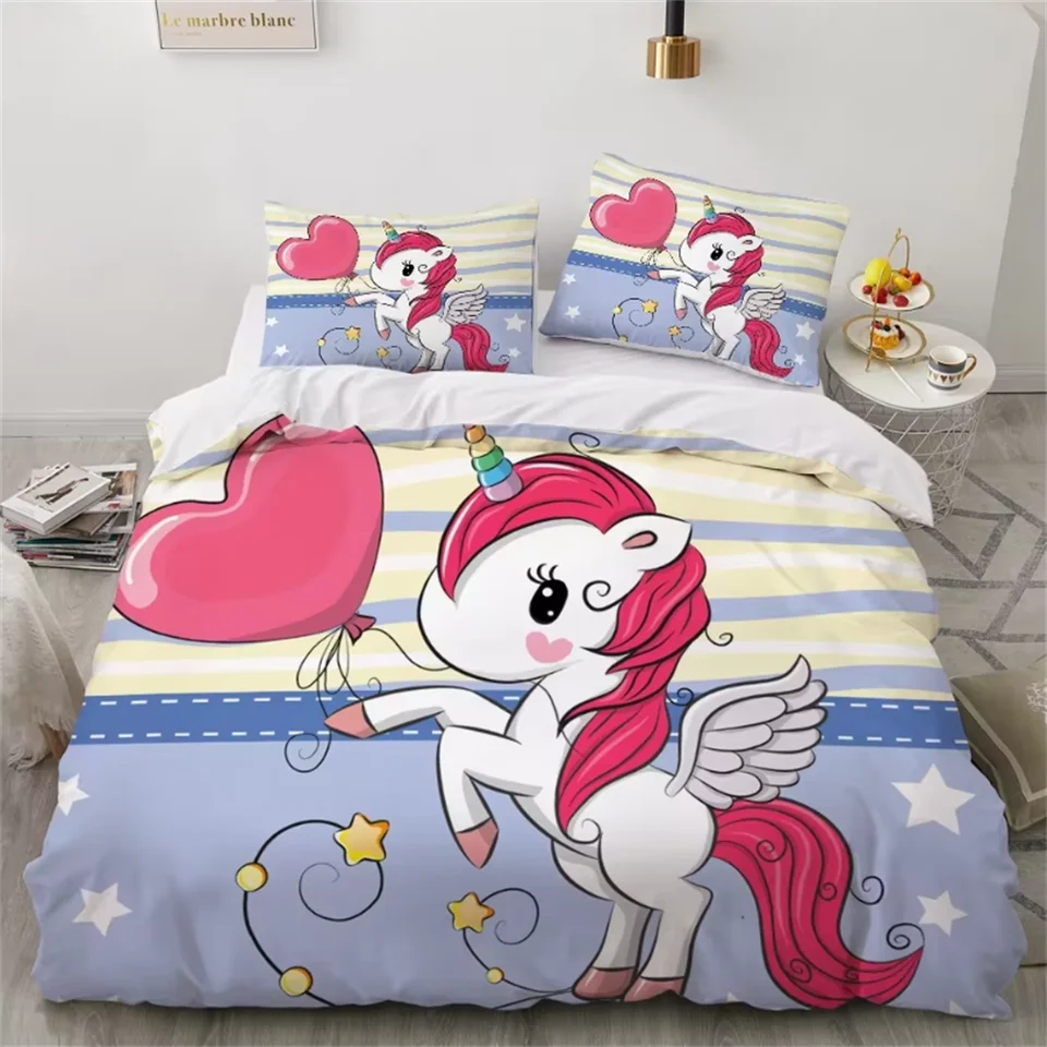Copripiumino Bambini 135x200 Con Animali - Set 3 Pezzi Con Federe 50x75 - Biancheria Letto Morbida Con Cerniera - Per Ragazzi - 2