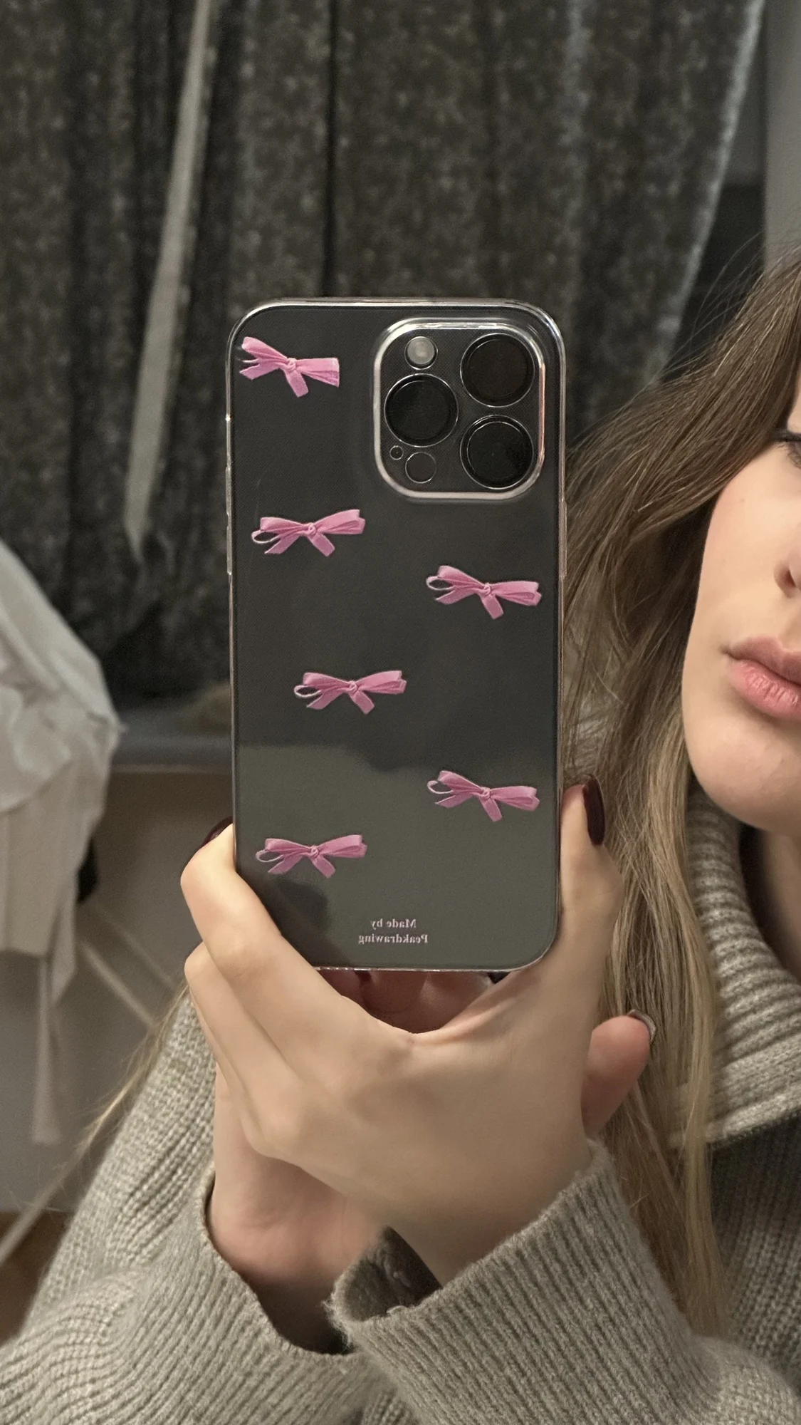 Cute Pink iPhone Case, customer photo