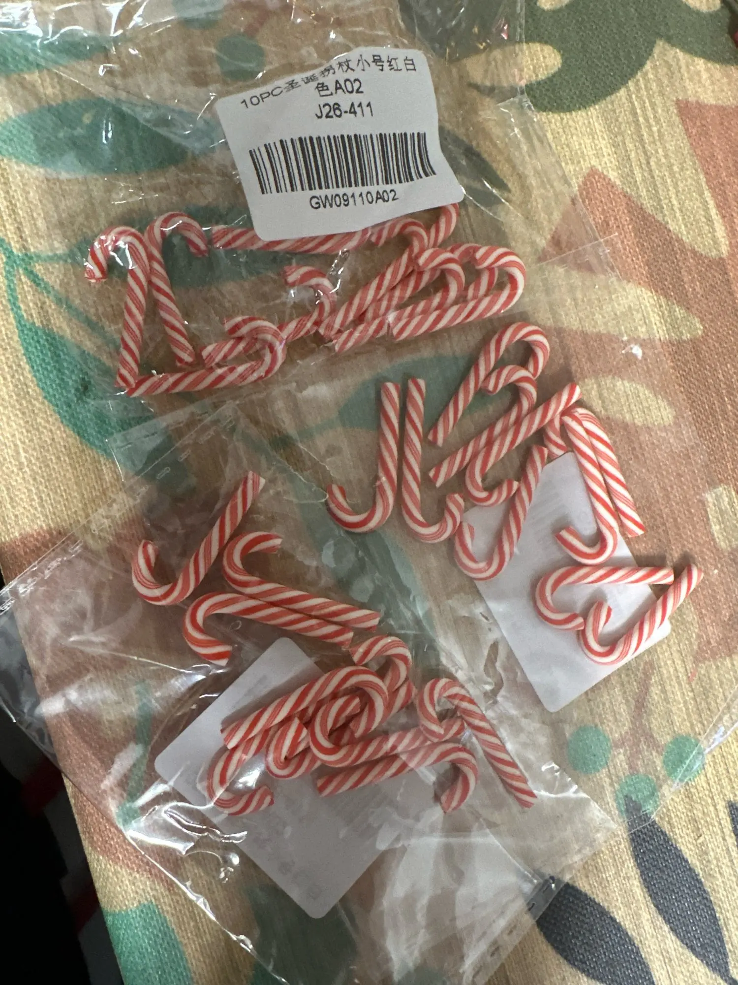 10/30/50 Uds Mini bastón de caramelo decoración navideña caramelo de resina rojo blanco manualidades DIY colgante de Navidad decoración del hogar 2025 Año Nuevo photo review