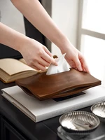 Walnut Wood Tissue Boxes Cover Tissue Holder Napkin Case for Home Decoration Hotel Restaurant Light Luxury Scandinavian Style 1