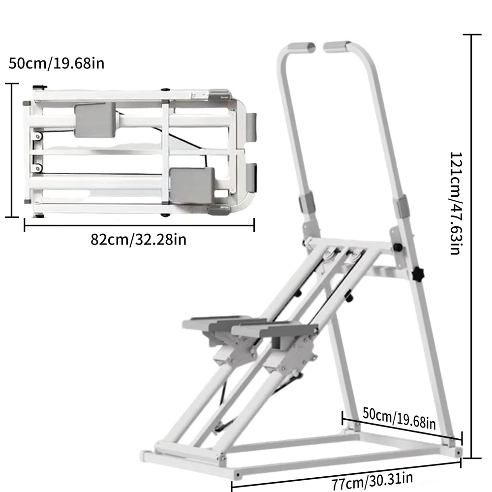 Foldable Stair Cardio Stepper Full-Body Workout Home Gym Exercise Vertical Climber Machine With Handlebars & Foot Pads