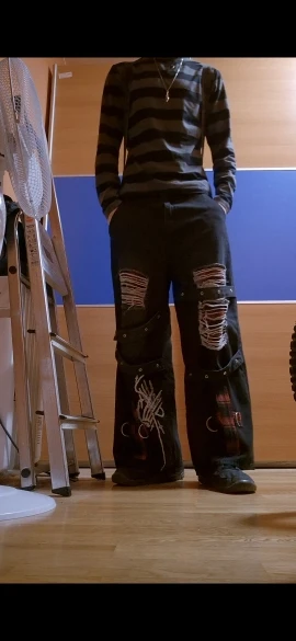 Ripped Black Pants - Y2K Aesthetic photo review