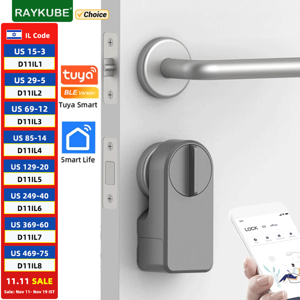 A1 Pro Bluetooth Smart Door Lock Tuya APP Remote Control Keyless Unlock Smart Life Cylinder DIY Easy Installation