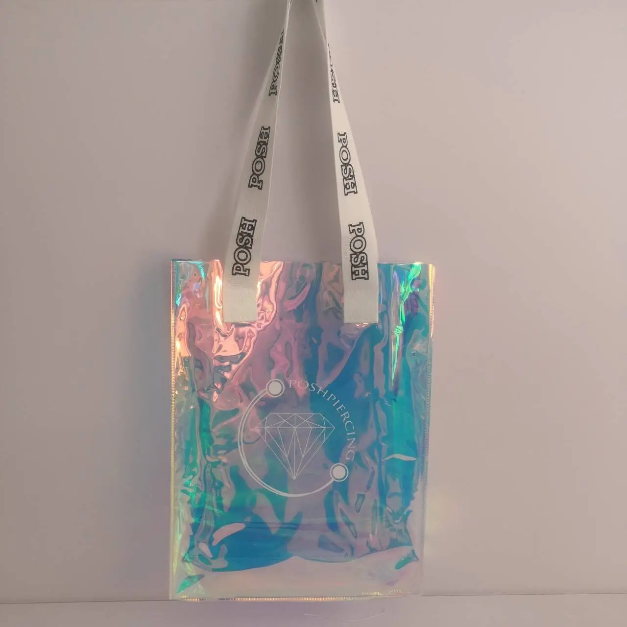 Buy Wholesale Taiwan Fashion Clear Iridescent Pvc Tote Bag, Clear  Holographic Rainbow Pvc Handbag For Women & Girls & Pvc Handbag at USD 3.24