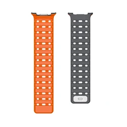 Breathable Silicone Magnetic Watch Strap - 40mm 44mm 46mm (Orange)
