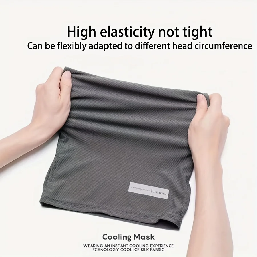 Ice Silk Sunscreen Mask Face Cover Solid Color Neck Wrap UV Protection Ear Bandana Scarf ProtectionIce Mask For Outdoor Cycling