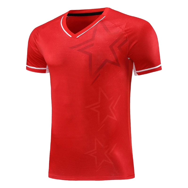 Badminton Clothing Table Tennis Red White Shirt Men's and Women's Competition Quick-drying Breathable Tops Short-sleeved T-shirt