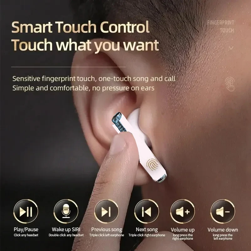 Bluetooth Earbuds High-Power Wireless Bluetooth 5.3 Gaming Noise-Canceling Headphones Sports Bluetooth Super Bass In-Ear Earphones for Android