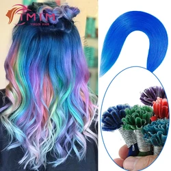 U Tip Hair Extensions Human Hair Blue Pink Red Purple Utips Straight Hot Fusion Nail Tip Hair Extensions Remy U Tips Extensions
