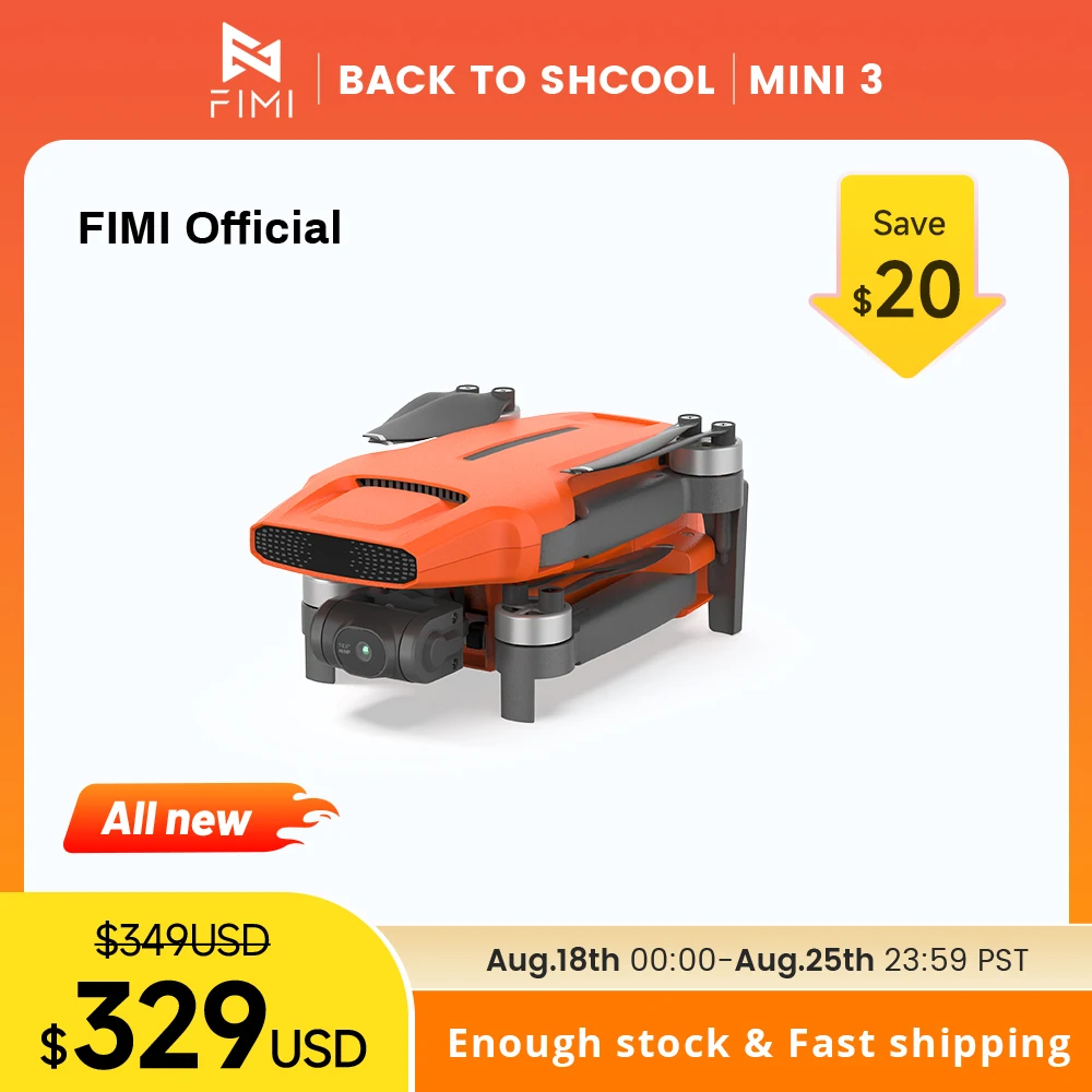 Drone Quadcopter FIMI MINI 3 245g 4K Camera HDR Video 3-axis Mechanical Gimbal 9KM flight range GPS Foldable RC