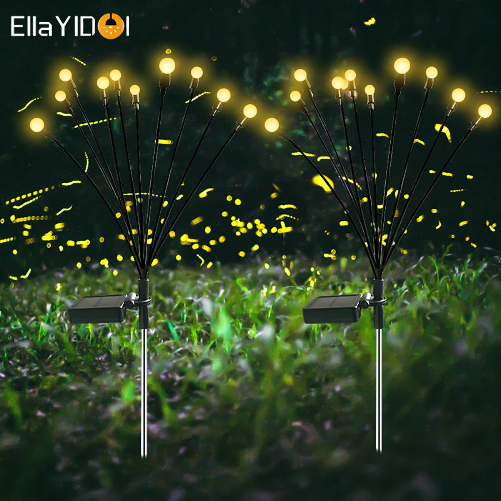 Solar Led Light Outdoor Garden Lights Firework Firefly Swaying Light