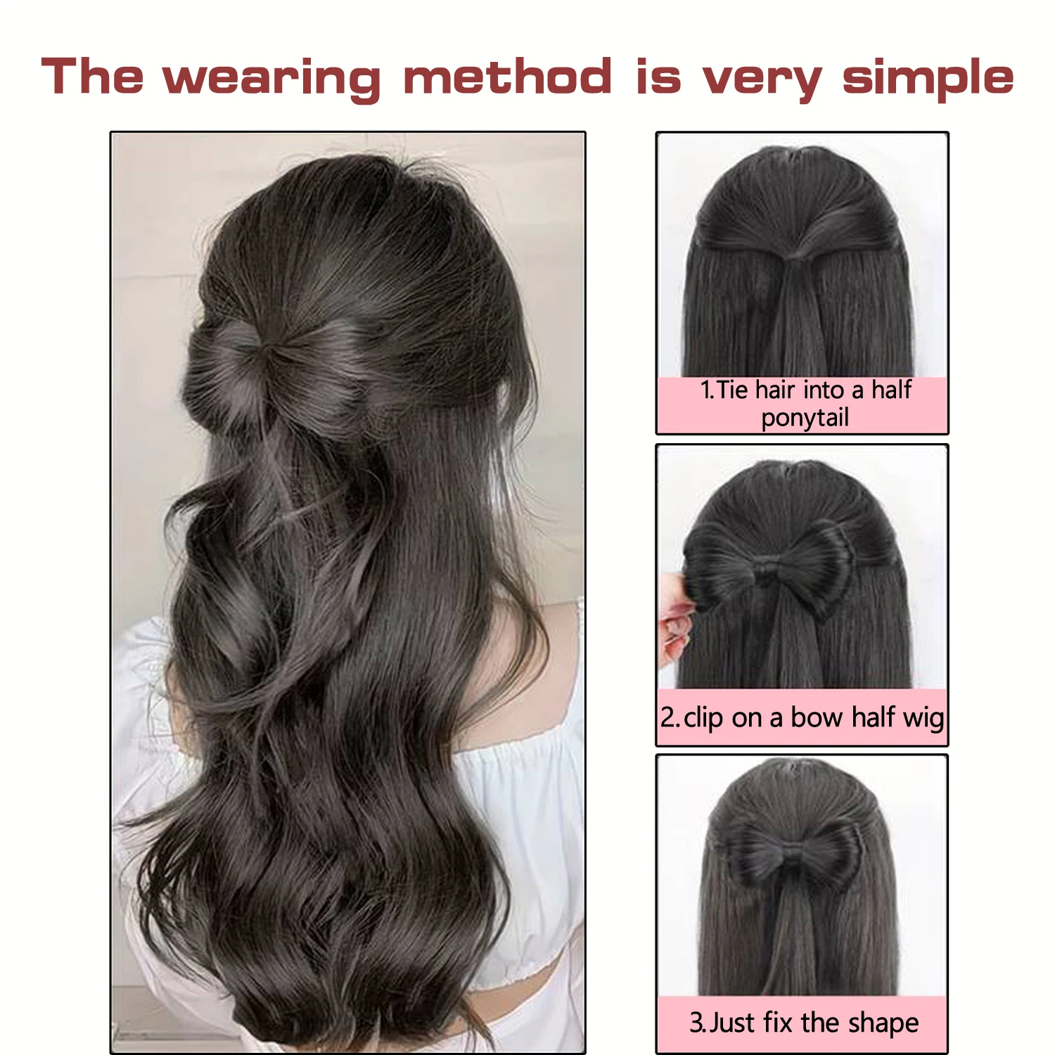 Bowknot Hair Bun Claw Hair Bun 합성 클립 인 헤어 익스텐션 일상 사용을 위한 우아하고 자연스러운 헤어 액세서리